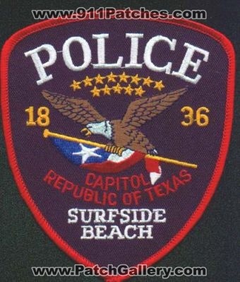 Surfside Beach Police
Thanks to EmblemAndPatchSales.com for this scan.
Keywords: texas