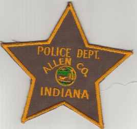 Allen County Police Dept
Thanks to BlueLineDesigns.net for this scan.
Keywords: indiana department