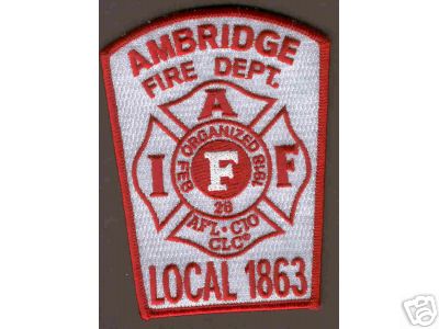 Ambridge Fire Dept Local 1863
Thanks to Brent Kimberland for this scan.
Keywords: pennsylvania department iaff