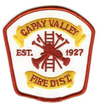 Capay Valley Fire Dist
Thanks to PaulsFirePatches.com for this scan.
Keywords: california district