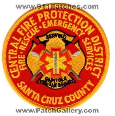 Central Fire Protection District Fire Rescue Emergency Services (California)
Thanks to PaulsFirePatches.com for this scan.
Keywords: department dept. santa cruz county