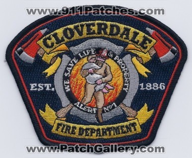 Cloverdale Fire Department (California)
Thanks to PaulsFirePatches.com for this scan.
Keywords: dept.