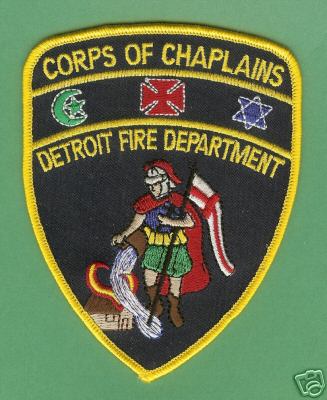 Detroit Fire Department Corps of Chaplains
Thanks to PaulsFirePatches.com for this scan.
Keywords: michigan
