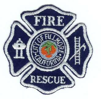 Fillmore Fire Rescue
Thanks to PaulsFirePatches.com for this scan.
Keywords: california city of