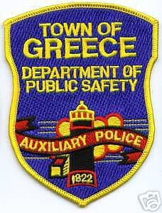 Greece Department of Public Safety Auxiliary Police (New York)
Thanks to apdsgt for this scan.
Keywords: town of dps