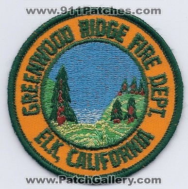 Greenwood Ridge Fire Department (California)
Thanks to PaulsFirePatches.com for this scan.
Keywords: dept. elk