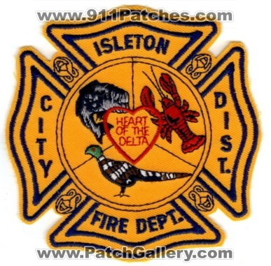 Isleton Fire Department City District (California)
Thanks to Paul Howard for this scan. 
Keywords: dept. dist.