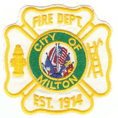 Milton Fire Dept
Thanks to PaulsFirePatches.com for this scan.
Keywords: florida department city of