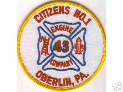 Citizens No 1 Engine Company 43
Thanks to Brent Kimberland for this scan.
Keywords: pennsylvania fire number oberlin