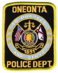 Oneonta Police Dept (Alabama)
Thanks to BensPatchCollection.com for this scan.
Keywords: department