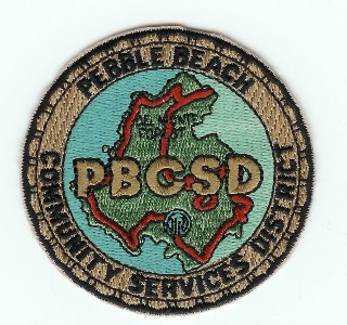 Pebble Beach CSD
Thanks to PaulsFirePatches.com for this scan.
Keywords: california fire community services district