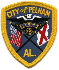 Pelham Police (Alabama)
Thanks to BensPatchCollection.com for this scan.
Keywords: city of