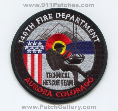 140th Wing Fire Department Technical Rescue Team Buckley Air Force Base AFB USAF Military Patch (Colorado)
[b]Scan From: Our Collection[/b]
[b]Patch Made By: 911Patches.com[/b]
Keywords: dept. trt aurora