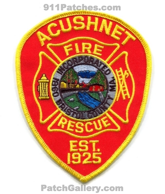 Acushnet Fire Rescue Department Bristol County Patch (Massachusetts)
Scan By: PatchGallery.com
Keywords: dept. co. incorporated 1860 est. 1925