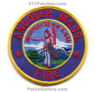Andover Fire Department Patch (Massachusetts)
Scan By: PatchGallery.com
Keywords: dept. mass. incorporated may 6, 1646