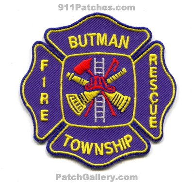 Butman Township Fire Department Patch (Michigan)
Scan By: PatchGallery.com
Keywords: twp. dept.