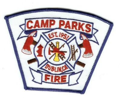 Camp Parks Fire
Thanks to PaulsFirePatches.com for this scan.
Keywords: california dublin