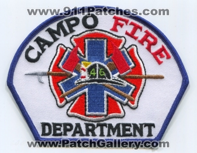 Campo Fire Department Patch (California)
Scan By: PatchGallery.com
Keywords: dept.
