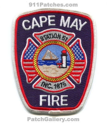 Cape May Fire Department Station 51 Patch (New Jersey)
Scan By: PatchGallery.com
Keywords: dept. lighthouse inc. 1875