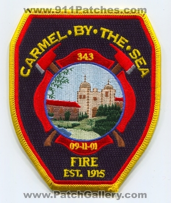 Carmel by the Sea Fire Department Patch (California)
Scan By: PatchGallery.com
Keywords: dept. 343 09-11-01 est. 1915