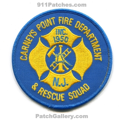 Carneys Point Fire Department and Rescue Squad Patch (New Jersey)
Scan By: PatchGallery.com
Keywords: dept. & inc. 1950