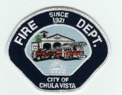 Chula Vista Fire Dept
Thanks to PaulsFirePatches.com for this scan.
Keywords: california department city of