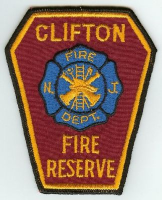 Clifton Fire Reserve
Thanks to PaulsFirePatches.com for this scan.
Keywords: new jersey dept department