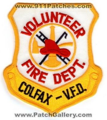 Colfax Volunteer Fire Department (California)
Thanks to PaulsFirePatches.com for this scan.
Keywords: dept. v.f.d. vfd