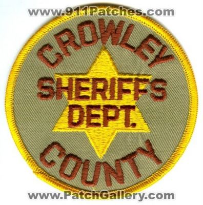 Crowley County Sheriffs Department (Colorado)
Scan By: PatchGallery.com
Keywords: dept.