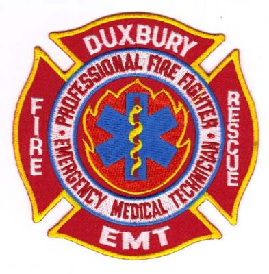 Duxbury Fire Rescue EMT
Thanks to Michael J Barnes for this scan.
Keywords: massachusetts professional fighter emergency medical technician