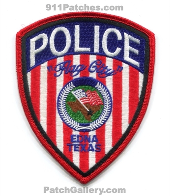 Edna Police Department Patch (Texas)
Scan By: PatchGallery.com
Keywords: dept. "flag city"