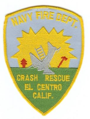 El Centro Navy Fire Dept Crash Rescue
Thanks to PaulsFirePatches.com for this scan.
Keywords: california us naval airport aircraft cfr arff