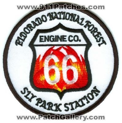 Eldorado National Forest Engine Co 66 Patch (California)
[b]Scan From: Our Collection[/b]
Keywords: sly park station wildland