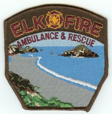 Elk Fire Ambulance & Rescue
Thanks to PaulsFirePatches.com for this scan.
Keywords: california