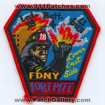 New York City Fire Department FDNY Engine 17 Ladder 18 Battalion 4 Patch (New York)
Scan By: PatchGallery.com
Keywords: of dept. f.d.n.y. company co. station lower east side fort ft. pitt