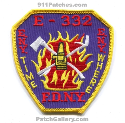New York City Fire Department FDNY Engine 332 Patch (New York)
Scan By: PatchGallery.com
Keywords: of dept. f.d.n.y. company co. station e.n.y. eny time where e-332