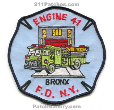 New York City Fire Department FDNY Engine 41 Patch (New York)
Scan By: PatchGallery.com
Keywords: of dept. f.d.n.y. company co. station bronx