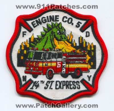 New York City Fire Department FDNY Engine 5 Patch (New York)
Scan By: PatchGallery.com
Keywords: of dept. f.d.n.y. company co. station 14th st. express