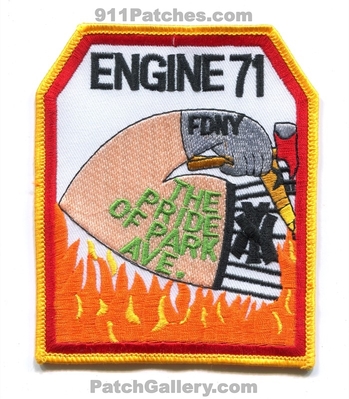New York City Fire Department FDNY Engine 71 Patch (New York)
Scan By: PatchGallery.com
Keywords: of dept. f.d.n.y. company co. station the pride of park ave. yankees baseball team mlb