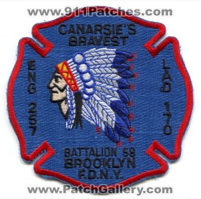 New York City Fire Department FDNY Engine 257 Ladder 170 Battalion 58 (New York)
Scan By: PatchGallery.com
Keywords: dept. of canarsies canarsie&#039;s bravest brooklyn f.d.n.y.