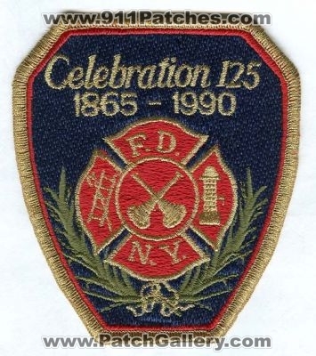 New York City Fire Department FDNY Celebration 125 Patch (New York)
[b]Scan From: Our Collection[/b]
Keywords: dept. of f.d.n.y. 1865-1990 125th anniversary years
