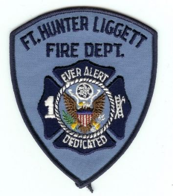 Fort Hunter Liggett Fire Dept
Thanks to PaulsFirePatches.com for this scan.
Keywords: california department us army ft