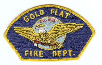 Gold Flat Fire Dept
Thanks to PaulsFirePatches.com for this scan.
Keywords: california department