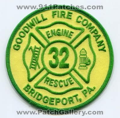 Goodwill Fire Company 32 Bridgeport Patch (Pennsylvania)
Scan By: PatchGallery.com
Keywords: co. engine rescue department dept. pa.
