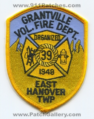 Grantville Volunteer Fire Department 39 Patch (Pennsylvania)
Scan By: PatchGallery.com
Keywords: vol. dept. company co. station east hanover township twp.