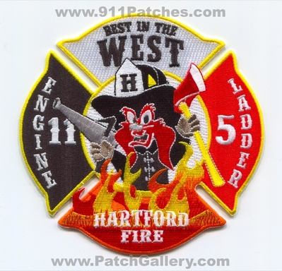 Hartford Fire Department Engine 11 Ladder 5 Patch (Connecticut)
Scan By: PatchGallery.com
Keywords: dept. company co. station best in the west yosemite sam