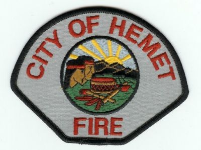 Hemet Fire
Thanks to PaulsFirePatches.com for this scan.
Keywords: california city of