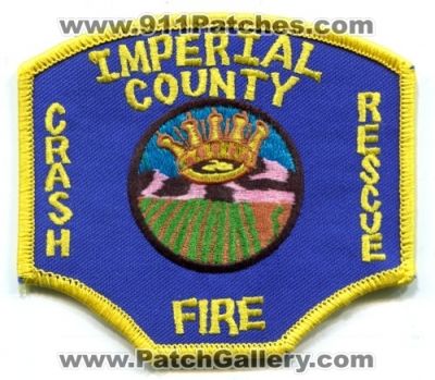 Imperial County Airport Crash Fire Rescue Department Patch (California)
Scan By: PatchGallery.com
Keywords: cfr arff aircraft airport firefighter firefighting