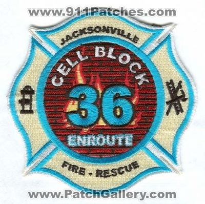 Jacksonville Fire and Rescue Department Station 36 Patch (Florida)
Scan By: PatchGallery.com
Keywords: jfrd & dept. company co. cell block enroute