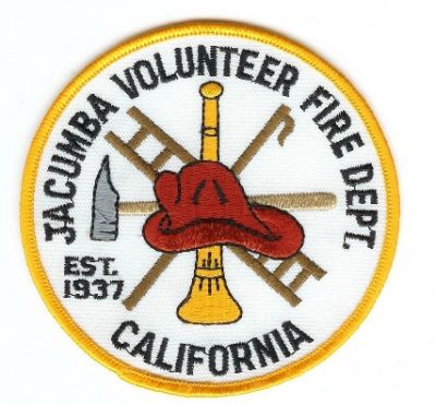 Jacumba Volunteer Fire Dept
Thanks to PaulsFirePatches.com for this scan.
Keywords: california department